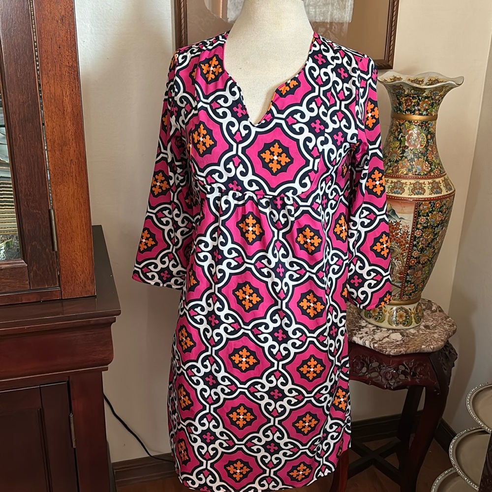Buckhead Betties pink patterned dress sz M